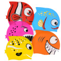 Children's Cartoon Fish Swimming Cap Silicon Waterproof Protect Ear Shark Shape Swim Pool Caps